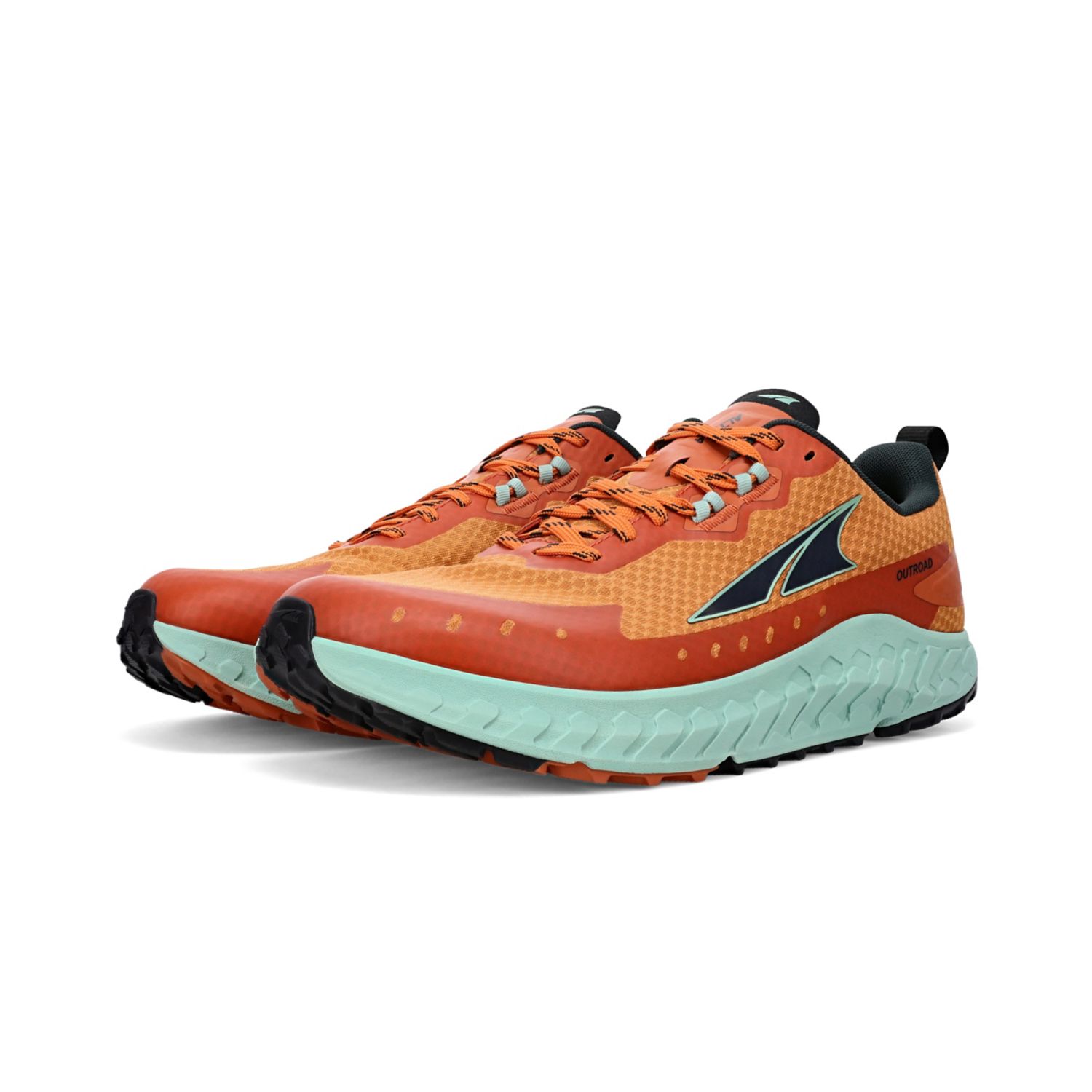 Green / Orange Men's Altra Outroad Road Running Shoes | Israel-38160279